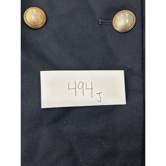 Vintage Marks & Spencer Navy Blazer With Gold Buttons Womens Long Fit Size 10 - Picture 8 of 8